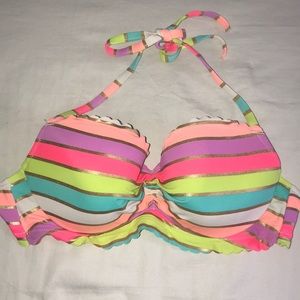 Rainbow striped Bikini Top